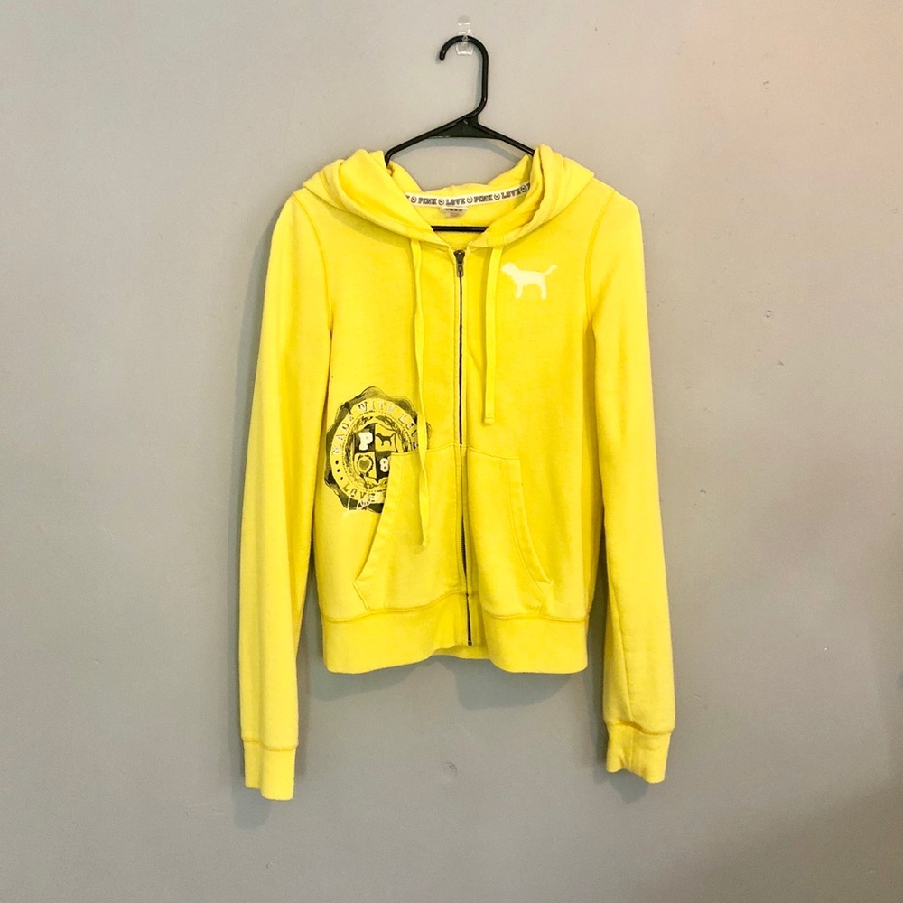 Yellow // Victoria Secret // ZIP up hoodie //